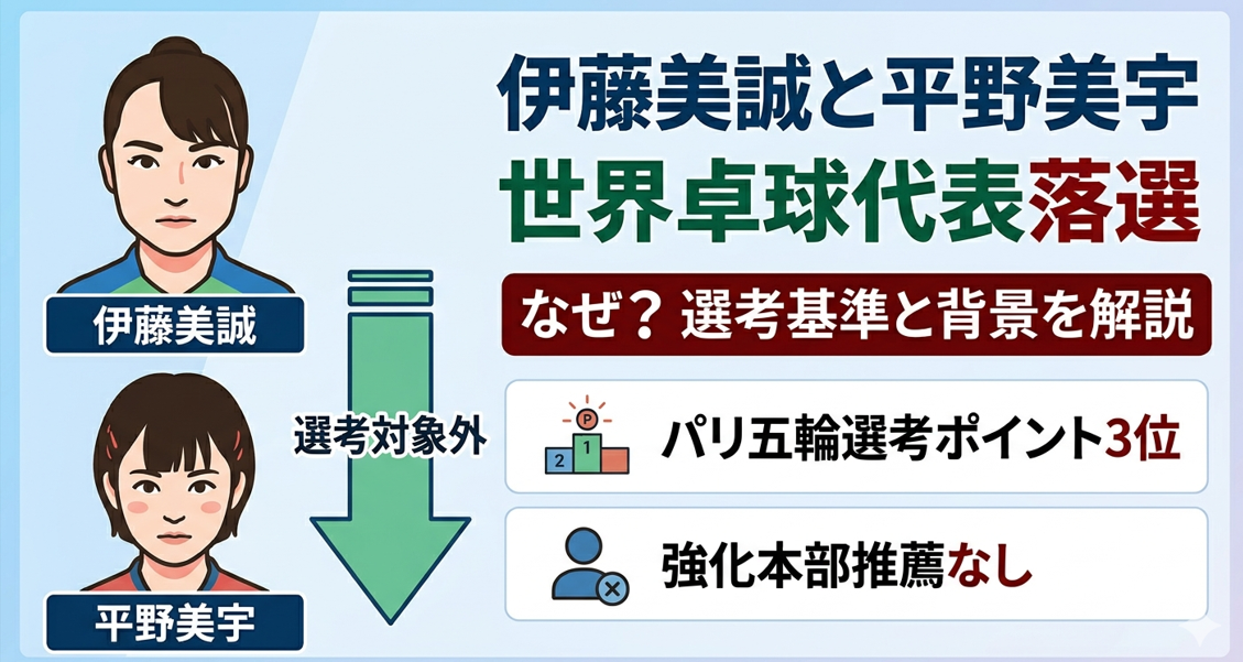 世界卓球代表落選理由のタイトル画像